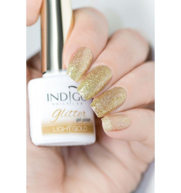 Light Gold Glitter Gel Polish